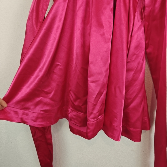 Anthropologie Maeve Nwot Pink Bow-Tie Satin Mini Dress Fairycore Whimsical Sz 4 - Picture 16 of 16